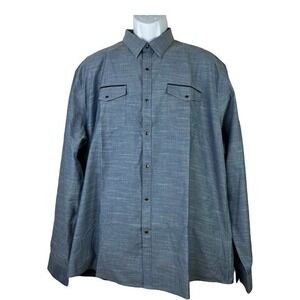 NWT Zagiri Men Casual Shirt Button Down Blue size 2XL